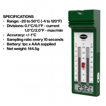 Digital quick set max min thermometer C&F  Brannan