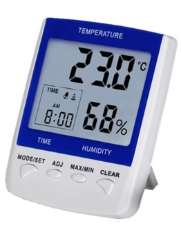Digital Thermometer Hygrometer  With Clock