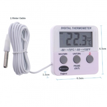 Fridge / Freezer pre-calibrated twin reading thermometer | Calibration Date 03/04/2024