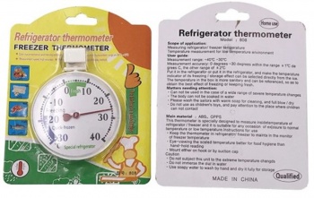 Refrigerator Thermometer | Round | Plastic