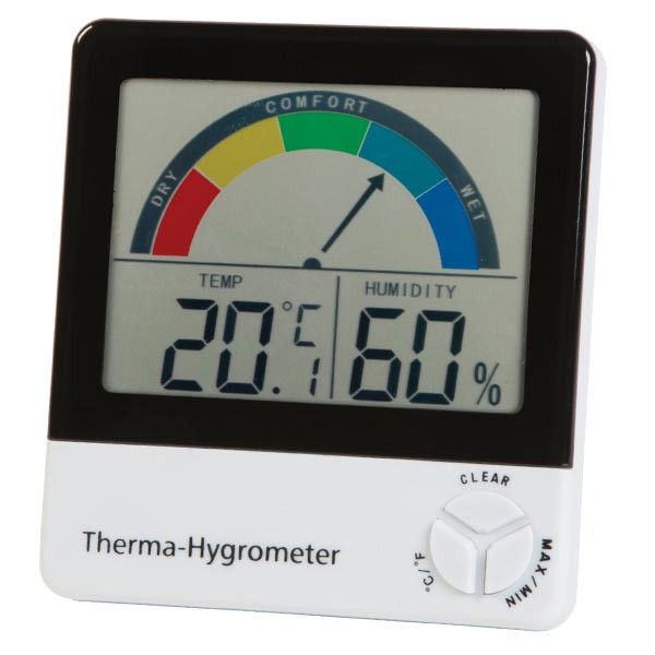 Healthy living thermometer & hygrometer with comfort zone indication ETI 810-130