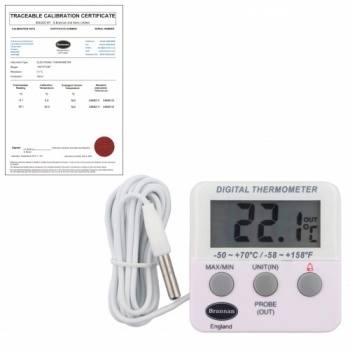 Fridge / Freezer pre-calibrated twin reading thermometer CERT DATE 30/09/2023 REDUCED