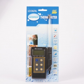 Calibrated Waterproof Thermometer | Black Digital Handheld | Calibration Date 20/02/2024