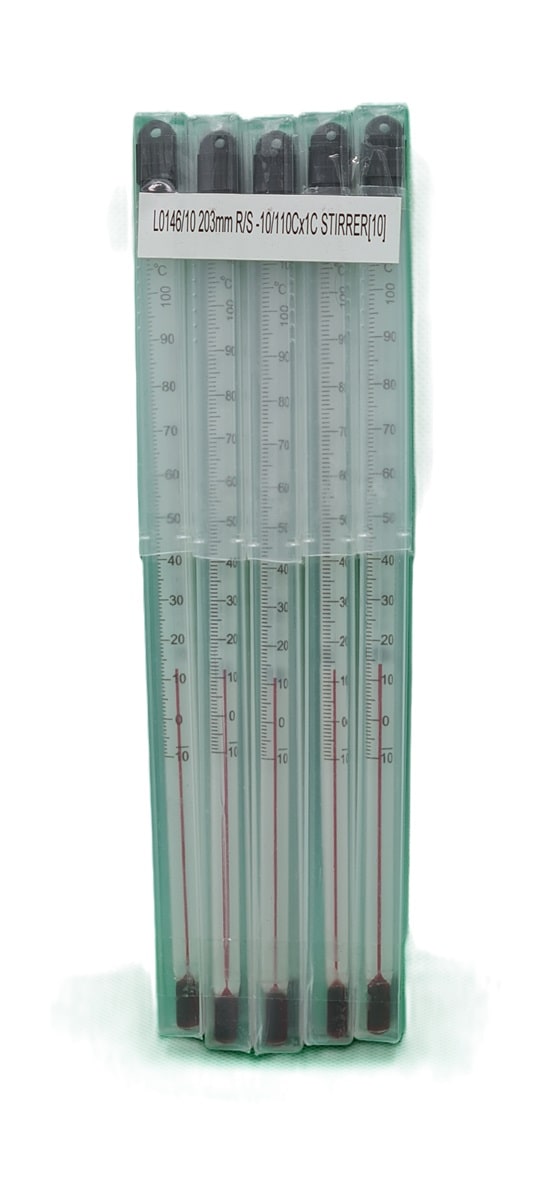 200mm Glass Red Spirit Thermometers