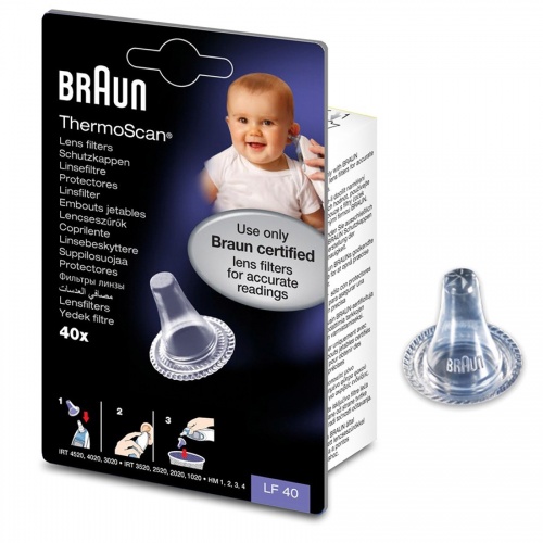 40Pack Braun-Ear Thermometer Replacement Filter Probe Covers Caps Thermoscan 